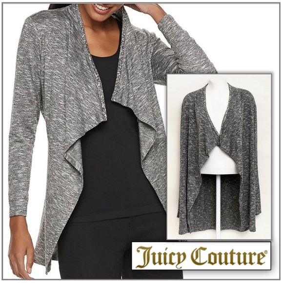 Juicy Couture Sweaters - Juicy Couture Women's Gray Embellished Cardigan